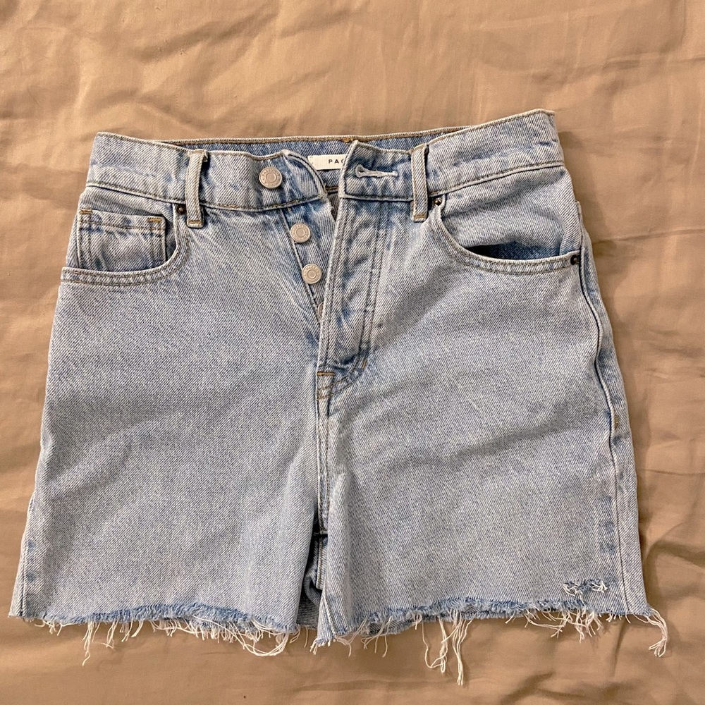 Womens light blue high rise pacsun denim shorts
